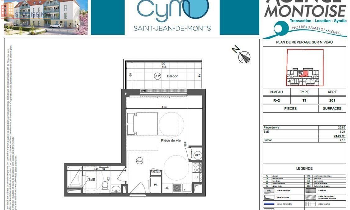 Studio 31m² Saint-Jean-de-Monts - Étage 2/3 - Photo 4
