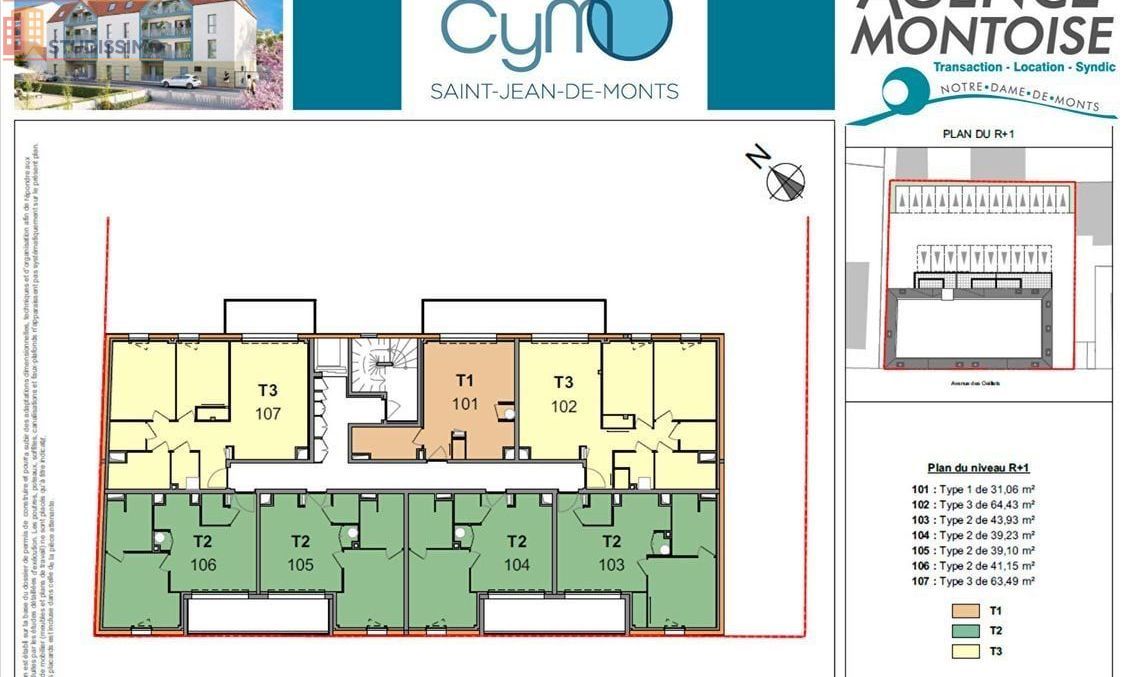 Studio 41m² Saint-Jean-de-Monts - 1er étage, lumineux - Photo 2